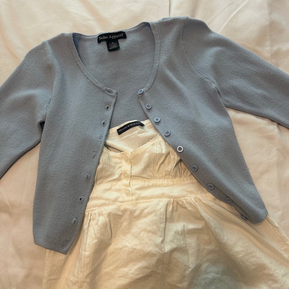 Blue cardigan sweater
